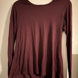 Women's Long Sleeve Maroon Top